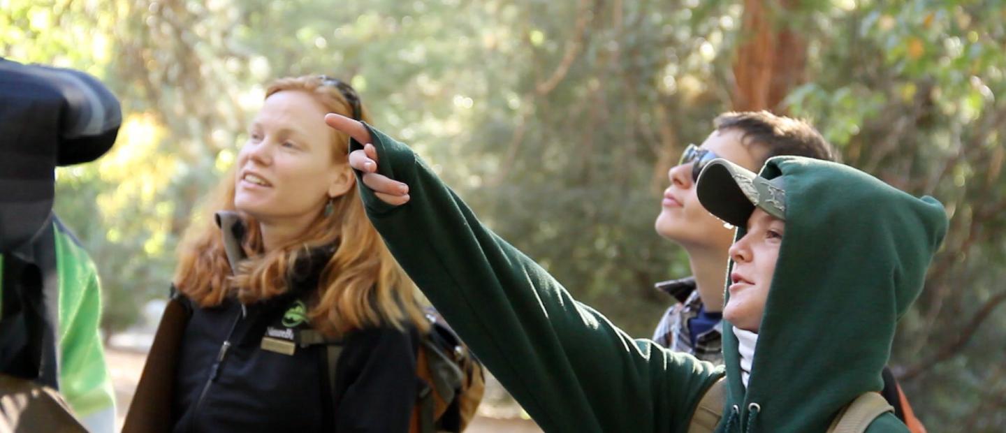 Students in Yosemite observe the local ecosystem