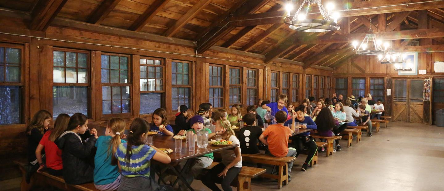 dining hall at cabin camp 1 at Prince William Forest Park